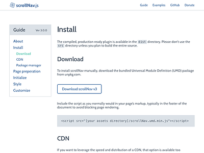 scrollNav Guide Mockup animated javascript js navigation plugin scroll scrollnav