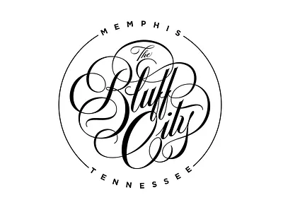 The Bluff City Cartouche cartouche lettering spencerian typography