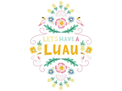 Luau hawaii lettering luau summer