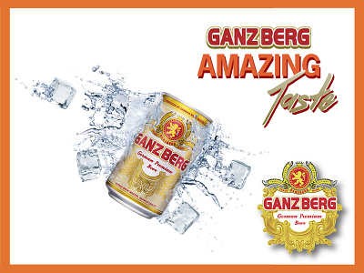Ganzberg Beer - Fresh Packshot beer can clean cool fresh ganzberg ice cube packaging packshop