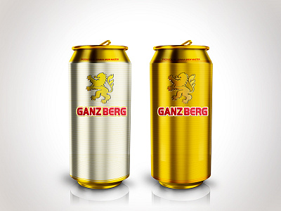 Ganzberg 500ml Packaging - Thermochromic Ink beer can ganzberg gold lion packaging silver thermochromic