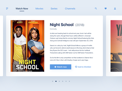 Daily UI 025/100 - TV App 025 app card coming soon daily challenge dailyui kevin hart movie night school tv ui ux