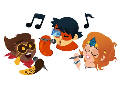 Super Heroes singing character sing super hero