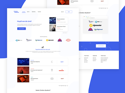 Uretken Akademi Web design education modern portal web design