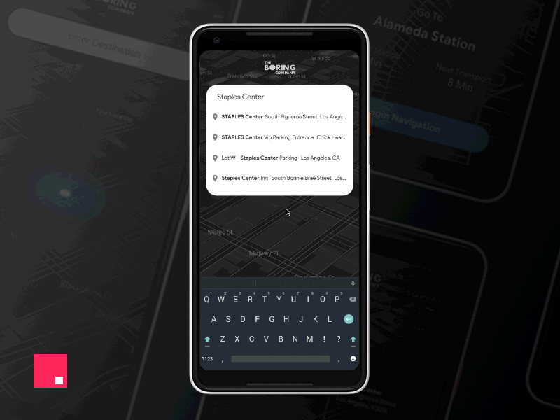 Boring App - Motion Study 3 animation boring company case study invision studio invisionapp studio la public transit