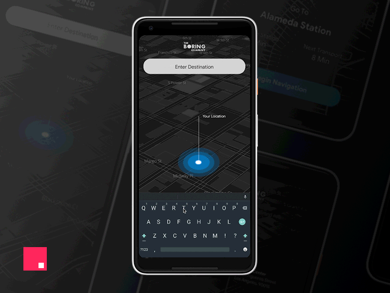 Boring App - Motion Study 2 animation boring company case study invision studio invisionapp studio la public transit