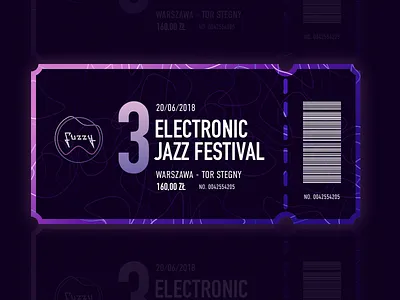 FUZZY - Electronic Jazz Festival (ticket) abstract electricity electronic fancy festival first shot illustration jazz lines poland sketch ticket