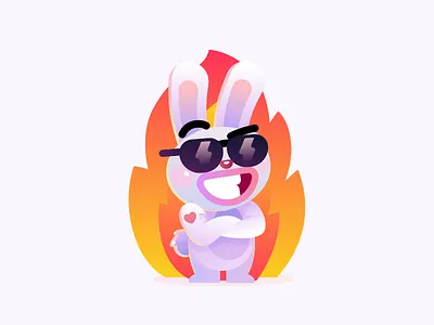 Hot Rabbit character design hot illustration rabbit sticker