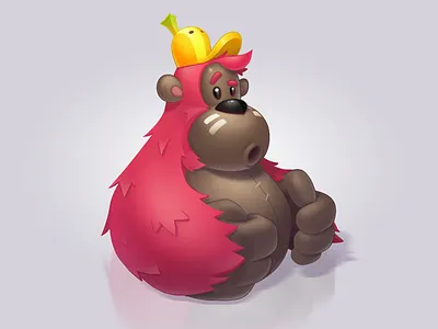 Gorilla toy banana funny gorilla pink toy