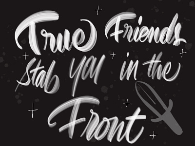 True Friends calligraphy illustration