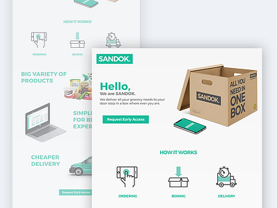 SANDOK. Landing Page 003 app box dailyui ecommerce grocery landing ordering products ui ux website