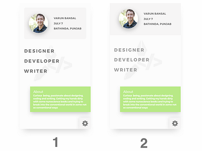 #1 or #2. Which one would you go with? account design mobile profile ui ux web