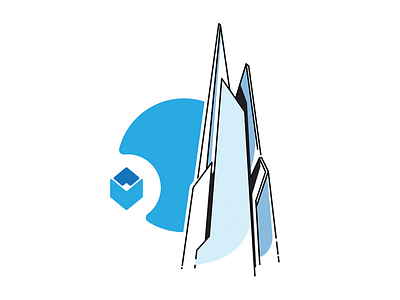 The Shard architecture building icon isometric landmark london stroke