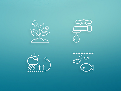 WRC Website Icons drop eco fish icon icons line linear plant rain tap vector water