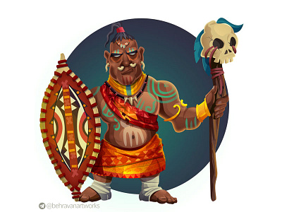 Warrior african illustartion war warrior
