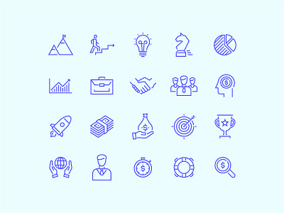 Business Icons business design finance icon line minimal money outline set startup thin