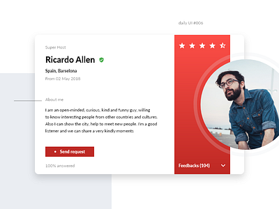 Daily UI #006 clean dailyui profile ui user account user card userprofile web design