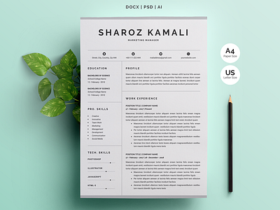 Word Resume & Cover Letter clean resume creative resume cv cv template infograohice resume modern resume resume resume instant download resume template word resume