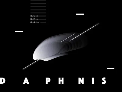Daphnis daphnis digital gradient illustration innermoon lines moon saturn shapes universe