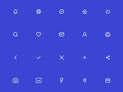 Travel App - Icon Set app blue calendar camera chat design flat icon icons interface ios logout notifications profile share ui vector