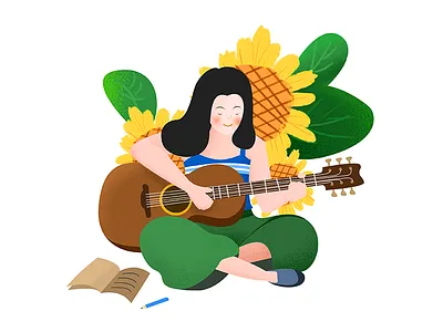 Guitar Practice girl guitar