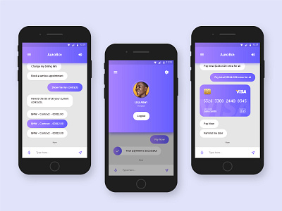 Autobot automation chat app chatbot minimal mobile app ui ux