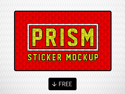 Free Prism Sticker Effect Mockup 80s hologram mockup photoshop effect prism retro sticker