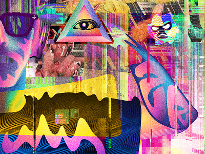 Not Sure Y'all Believe In The Glitch illustration neon tykoe vector