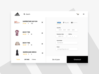 Daily UI 002 - Checkout Page 002 adidas checkout daily ui ido laish