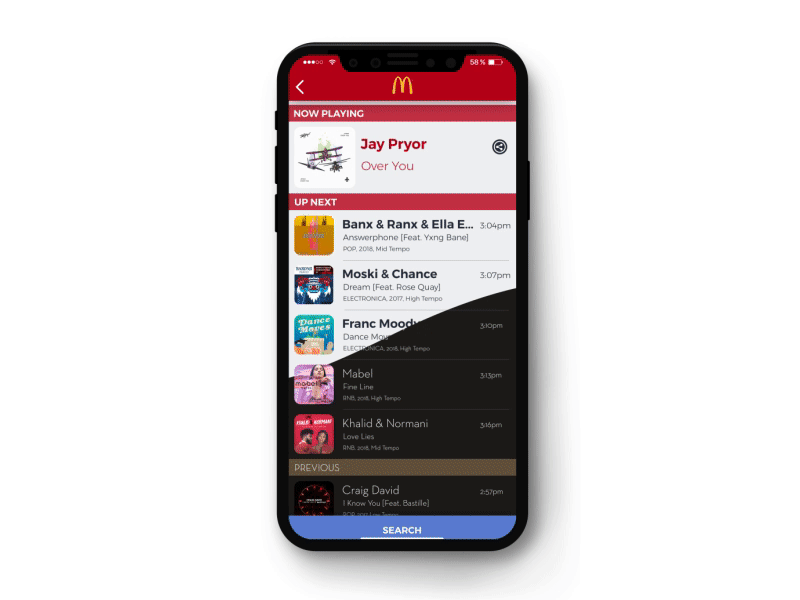 Discover Music - Skin preview animation app explainer gif music theme