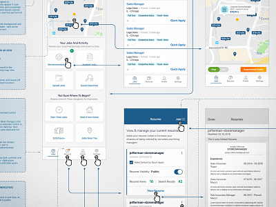 Navigation Interaction Wireflow design asset interaction flow mobile app navigation wireflow