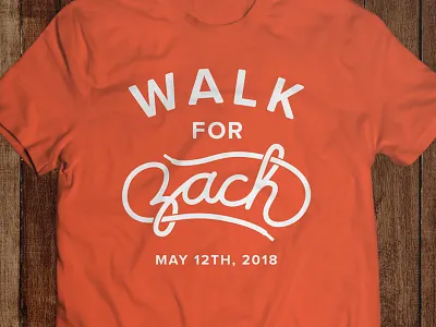 Walk for Zach cursive design for illustration laces logo orange shoe typography walk zach
