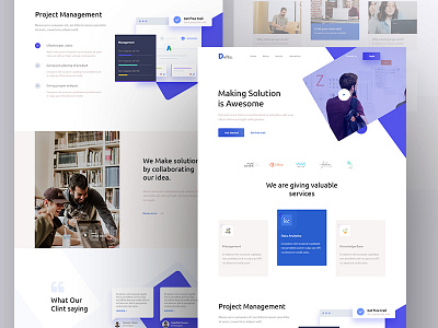 Defto agency concept fluent grid homepage landing page layout minimal trend typography ui visual