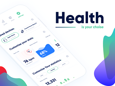 Health - monitoring application app cleen design health interface ios mobile settings