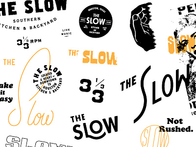 The Slow branding illustration lettering mark seal stamp tractorbeam type