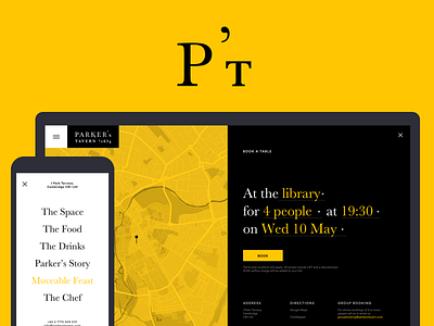 Parker's Tavern Website booking responsive design ui visual design website