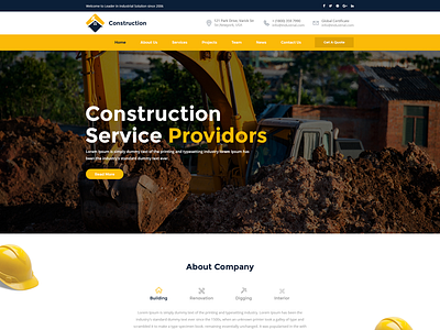 Professional Construction Service Providers UI Design graphic design ui design ux design web design web development