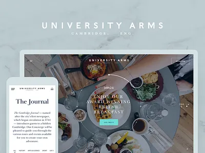 University Arms Hotel Website cambridge hotel responsive ui university arms website