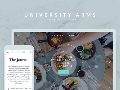 University Arms Hotel Website cambridge hotel responsive ui university arms website