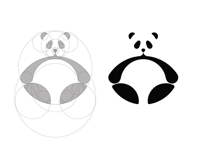Panda grid circle grid icon logo panda whitespace