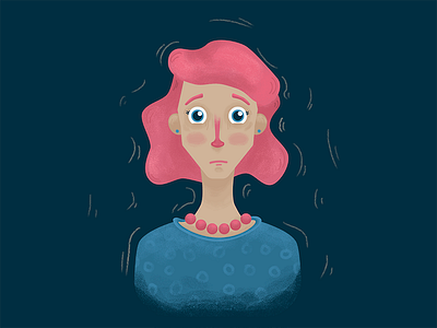 Ooops character character design color emotion face girl illustration illustrator pink hair portrait woman