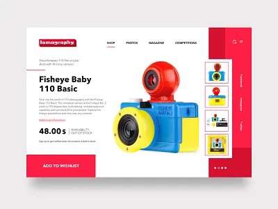 Lomography Product Details Page Design appdesign design designinspiration graphic graphicdesignui invisionstudio prototype sketch ui uiux ux visualdesign