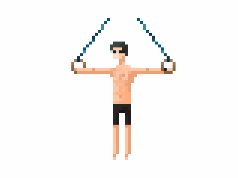 Iron CROSS! 2d animation gymnast iron cross pixel pixelart workout