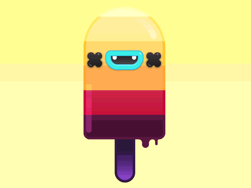 Ice Cream Melting animation design illustration interactive interface loop. gif ui ux vector