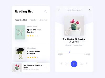 AudioBook App #1 audio book book clean minimal mobile modern player reading
