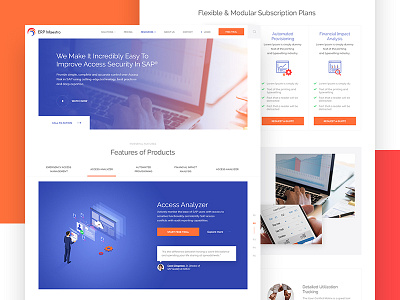 ERP SAAS blue orange responsive saas wordpress