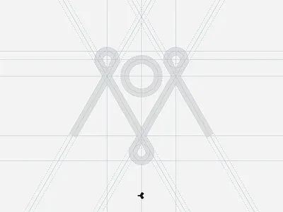 Oṃ | Grid circle construction geometric grid letters logo mantra mark minimal om sign symbol