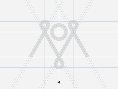 Oṃ | Grid circle construction geometric grid letters logo mantra mark minimal om sign symbol