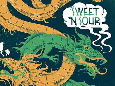 McDonalds - Sweet 'N Sour double dragon dragon mcdonalds poster psych ranch sauce screen print silk screen sour sauce sweet and sour