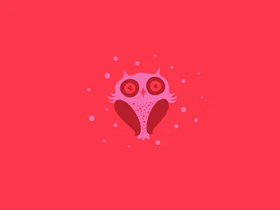 Who is Seeing Spots 70s bird bright red funky icon illustration owl owl illustration pink and red retro spots vector art